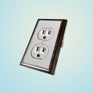 Electrical Outlet Stainless Steel Business Card..