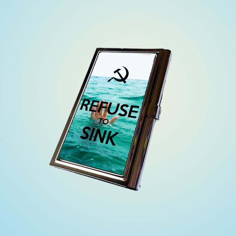 Refuse To Sink Stainless Steel Business Card Case Holder Cover