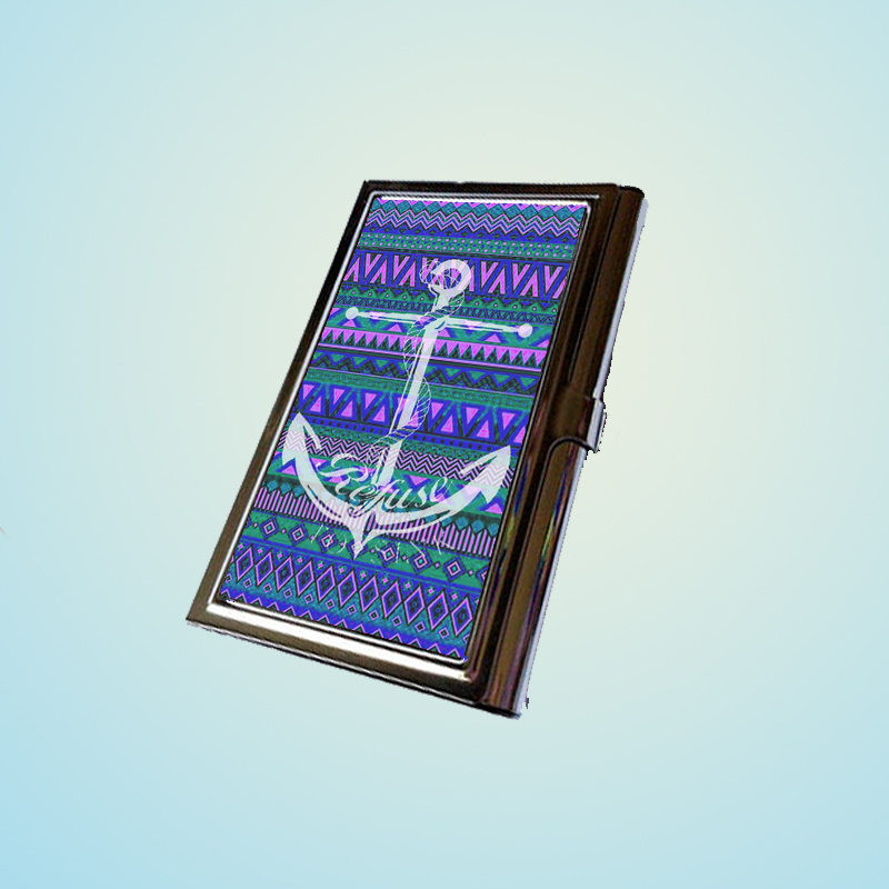 Refuse To Sink Aztec Pattern Stainless Steel Business Card Case Holder Cover
