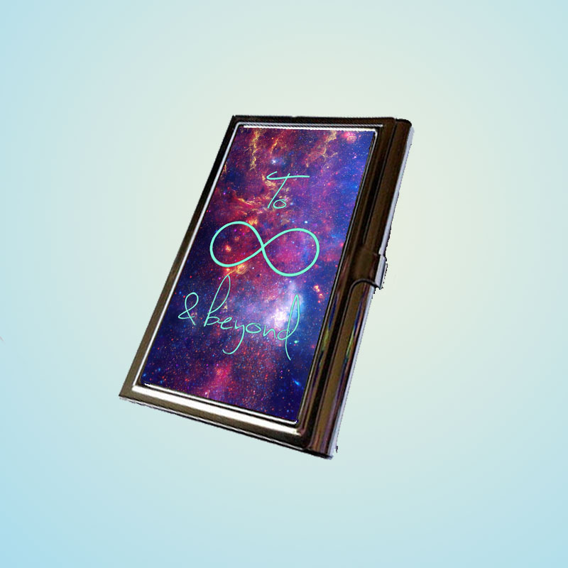 To Infinity And Beyond Galaxy Nebula Stainless Steel Business Card Case Holder Cover