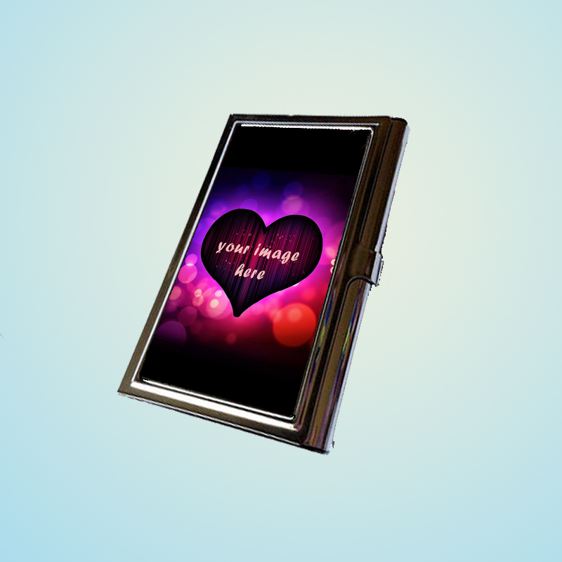 Love Portrait Stainless Steel Business Card Case Holder Cover